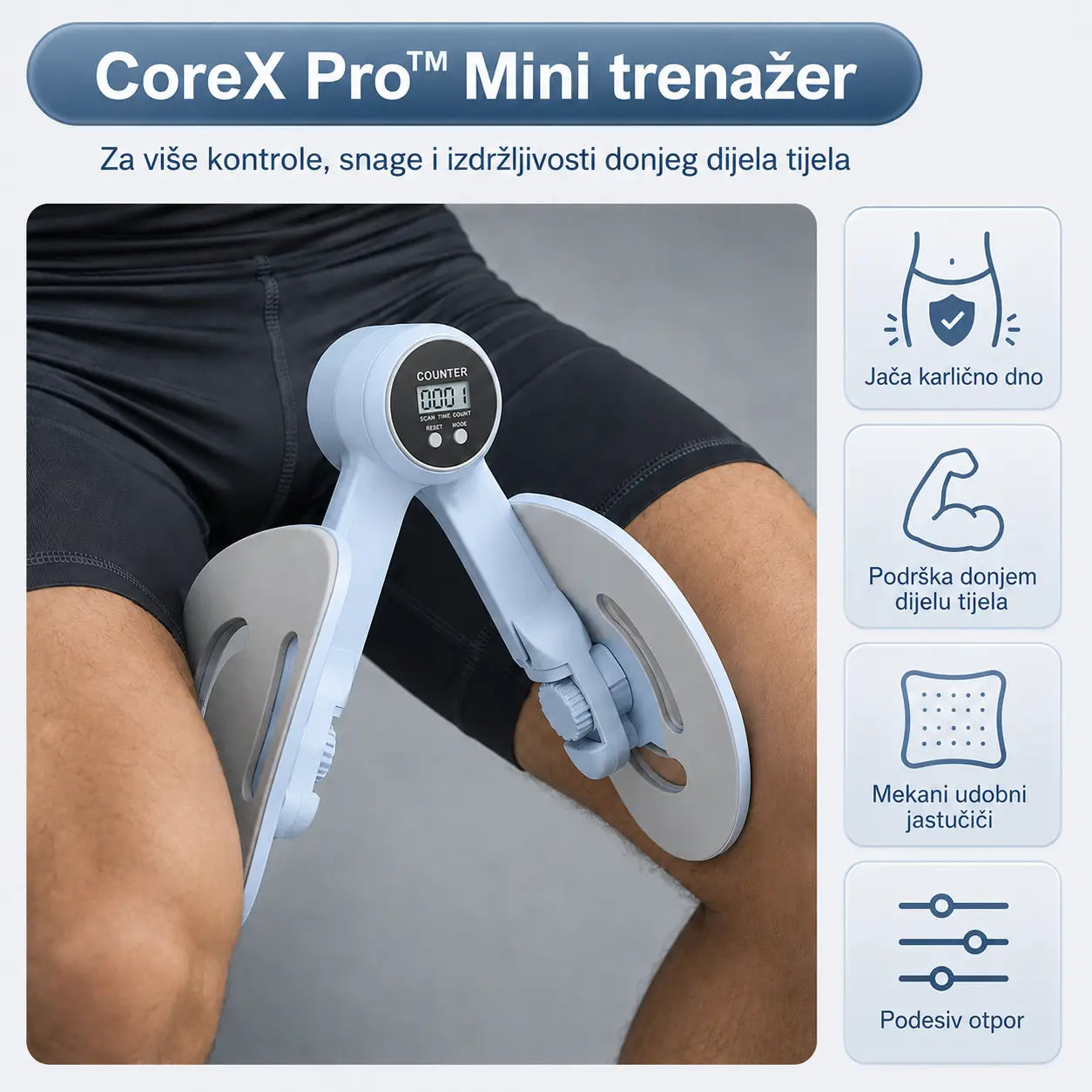 CoreX Pro™ - Kućni trenažer za mišiće bešike, karlice i donji stomak
